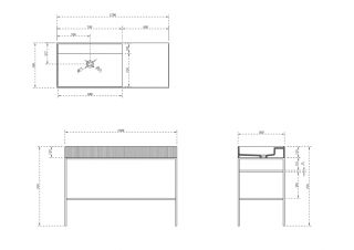 Консоль с раковиной ABBER Stein AS2647 напольная 120см белый матовый